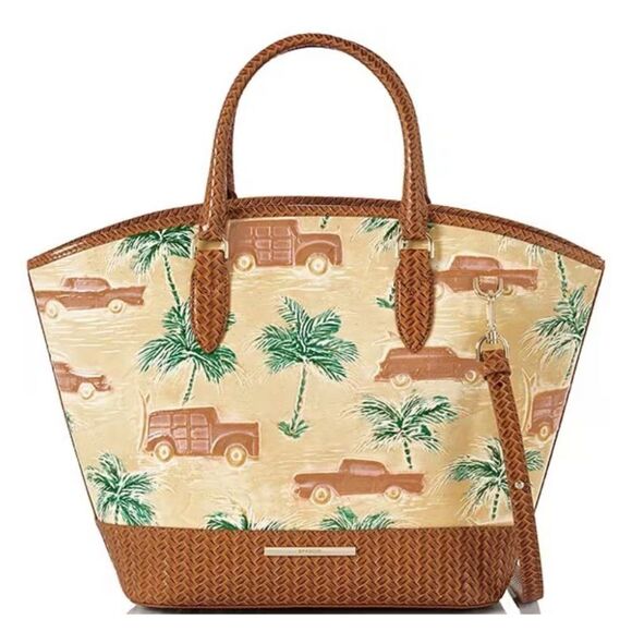 BRAHMIN Copa Cabana Collection Honey Brown Jeanne ToteBag with Dust Bag ⭐️Rare⭐️ - Picture 1 of 8